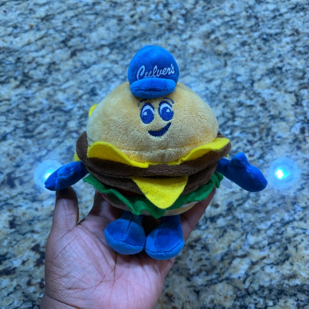 Culver's 40th Birthday Edition Deluxe Burger Plush Mascot Stuffed Toy 2024